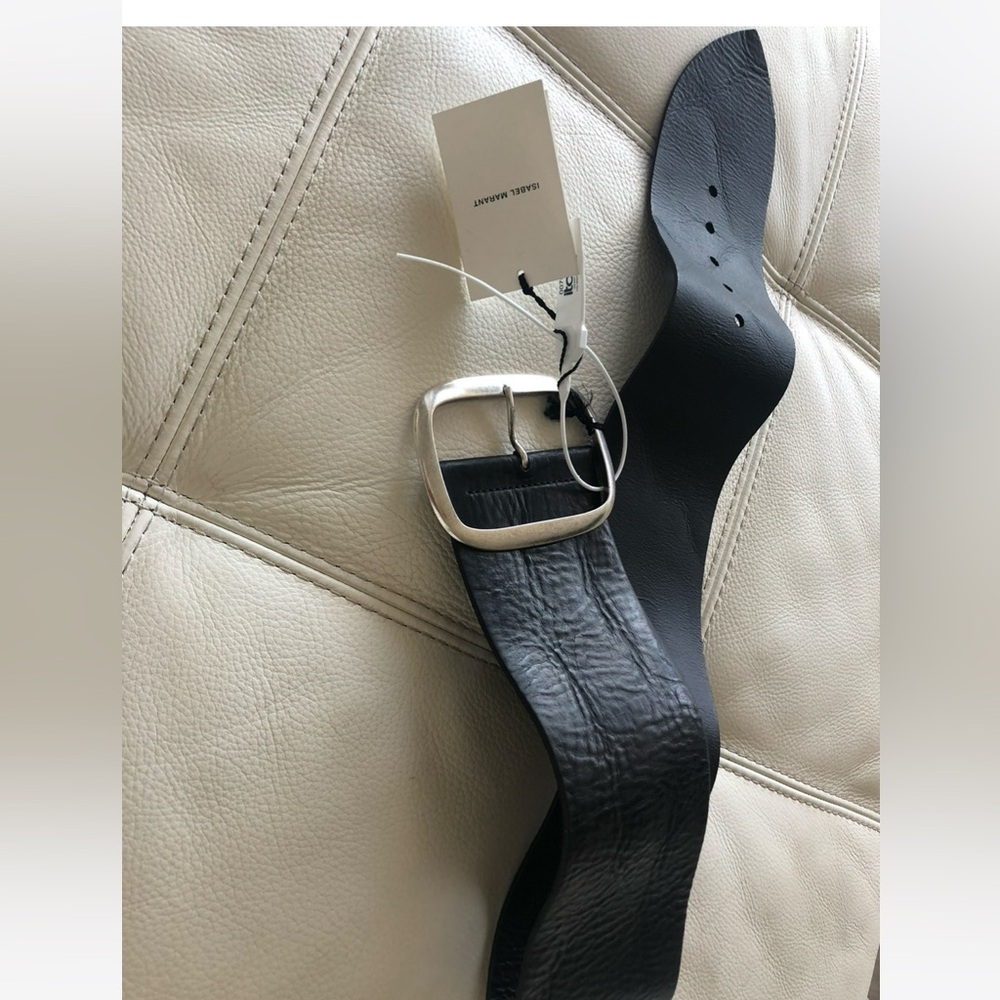 Wide Leather black Italian fashion belt